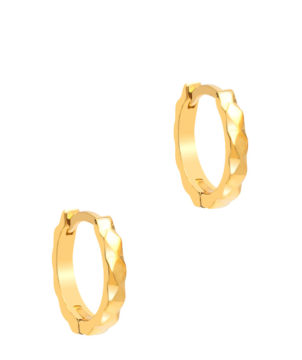 Gift Packaged 'Evelyn' 18ct Yellow Gold Plated 925 Silver Patterned Hoop Earrings