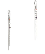 Gift Packaged 'Lettie' 925 Silver and Cubic Zirconia Hoop & Chain Drop Earrings