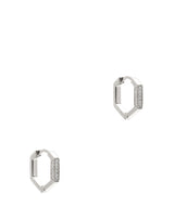 Gift Packaged 'Nadine' 925 Silver & Cubic Zirconia Geometric Hoop Earrings