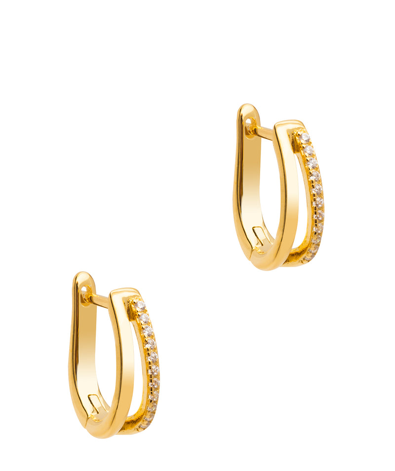 Gift Packaged 'Mabelle' 18ct Yellow Gold Plated 925 Silver & Cubic Zirconia Earrings