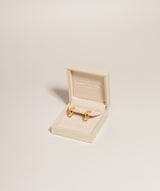 Gift Packaged 'Rhonda' 18ct Yellow Gold Plated 925 Silver & Cubic Zirconia Small Hoop Earrings