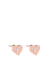 'Argentia' Rose Gold Plated Sterling Silver Heart Earrings image 1