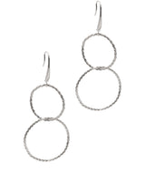 Gift Packaged 'Sakura' Sterling Silver Circle Drop Earrings