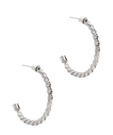 Gift Packaged 'Zofia' Sterling Silver Twist Half Hoop Earrings