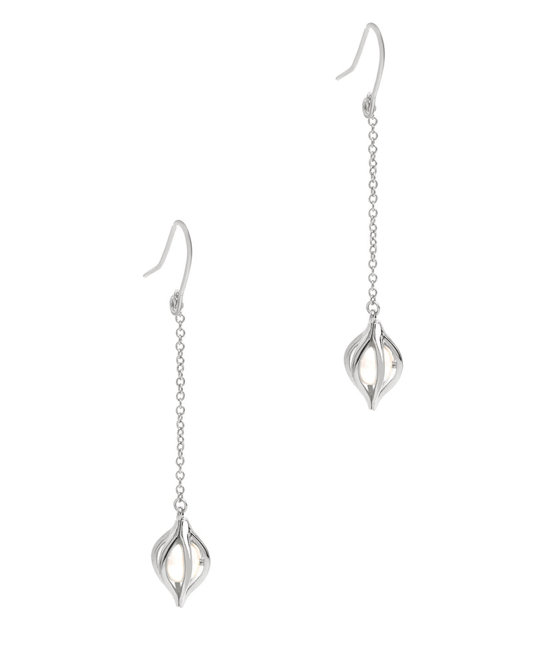Gift Packaged 'Emanuella' Sterling Silver Pearl Drop Earrings