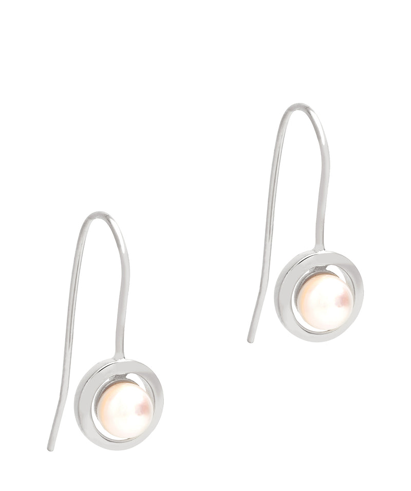 Gift Packaged 'Romina' Sterling Silver Framed Freshwater Pearl Drop Earrings