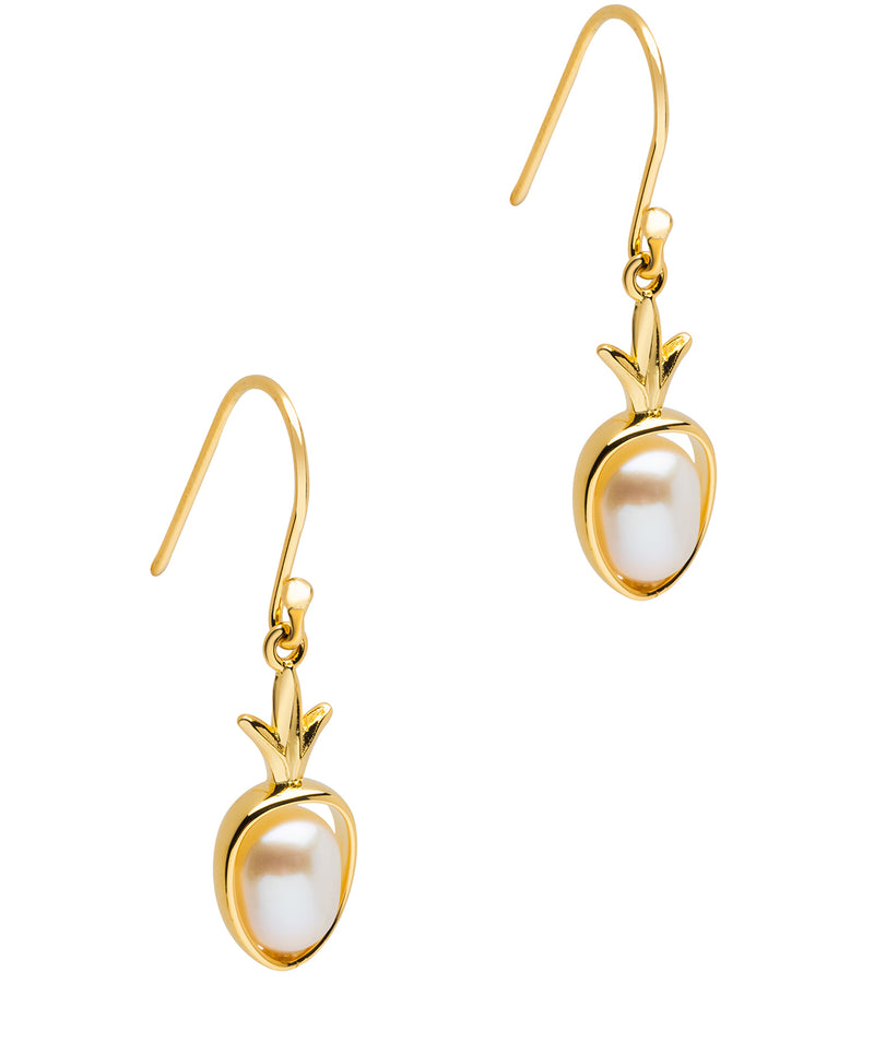 Gift Packaged 'Hailey' 18ct Yellow Gold Plated 925 Silver & Freshwater Pearl Drop Earrings