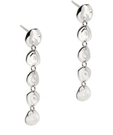 Gift Packaged 'Lena' 925 Silver Disc Linked Discs Earrings