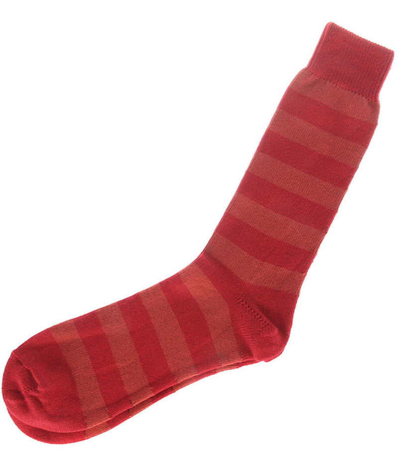 Red and Copper Striped Cotton Socks