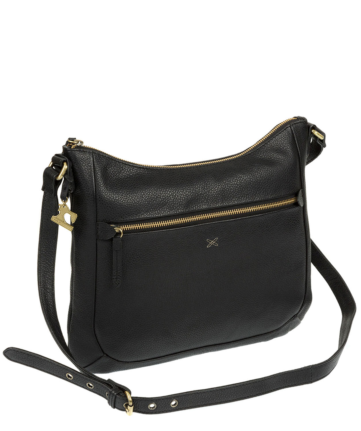 'Kay' Black Leather Cross Body Bag