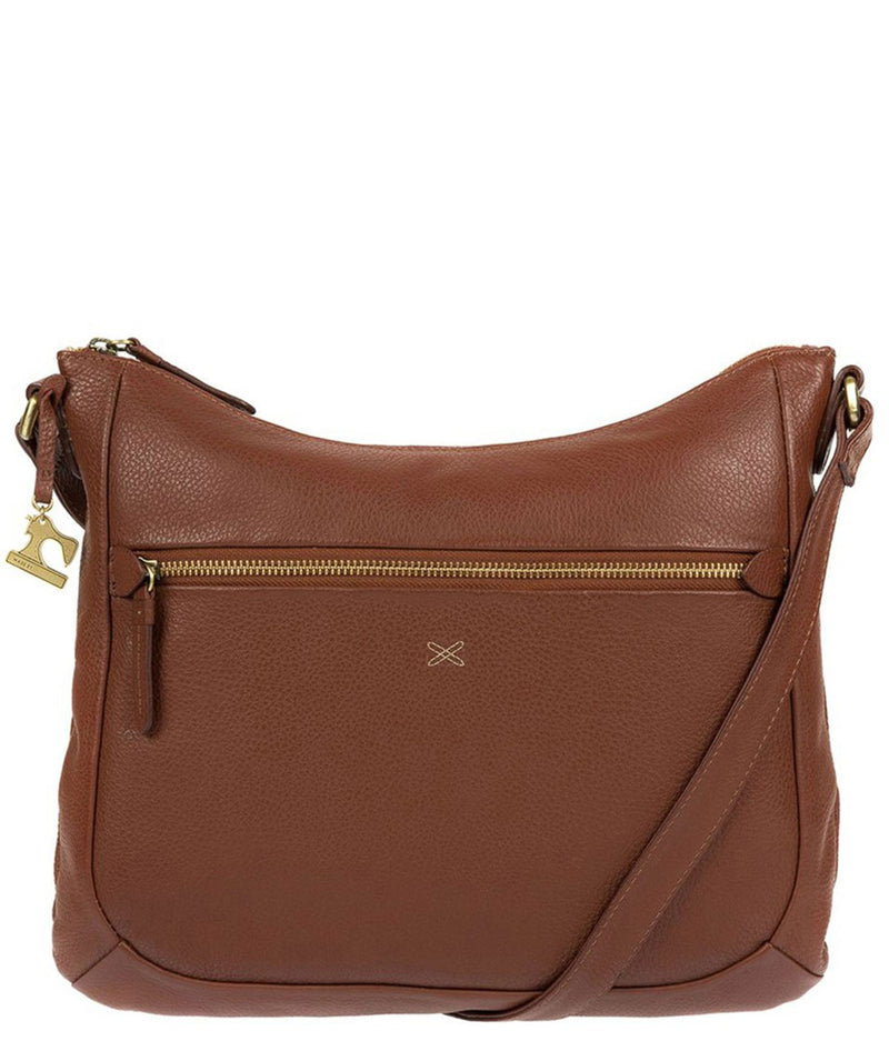 'Kay' Cognac Leather Cross Body Bag