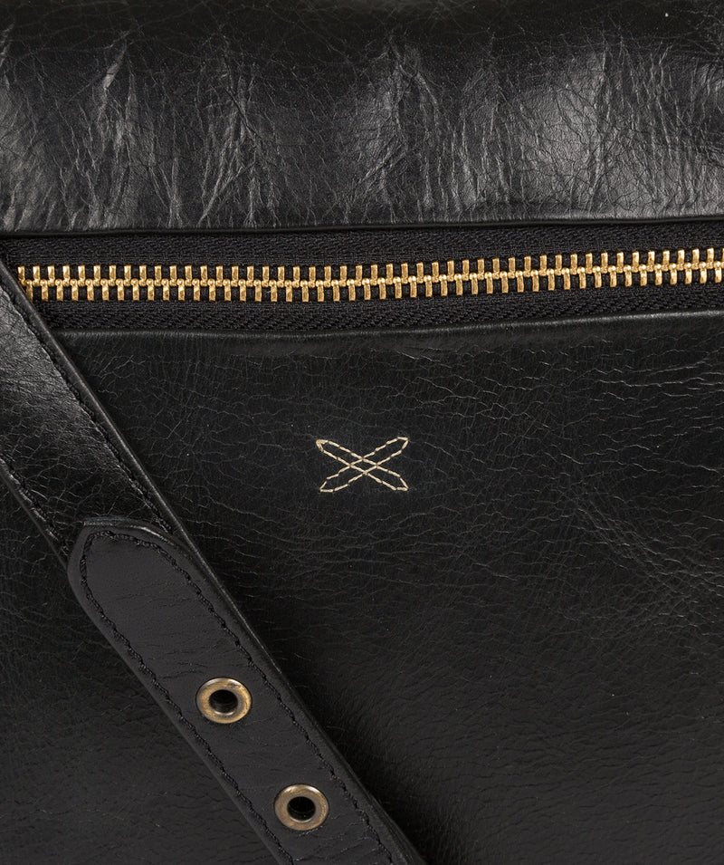 'Kay' Ebony Leather Cross Body Bag Pure Luxuries London