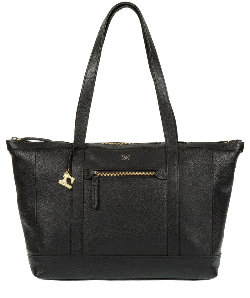 'Ellis' Black Leather Tote Bag image 1