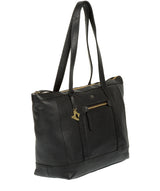 'Ellis' Black Leather Tote Bag image 3