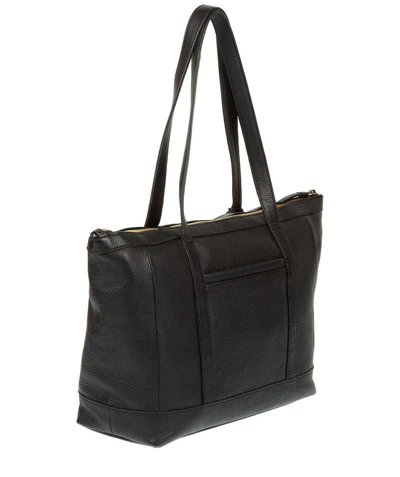 'Ellis' Black Leather Tote Bag image 5