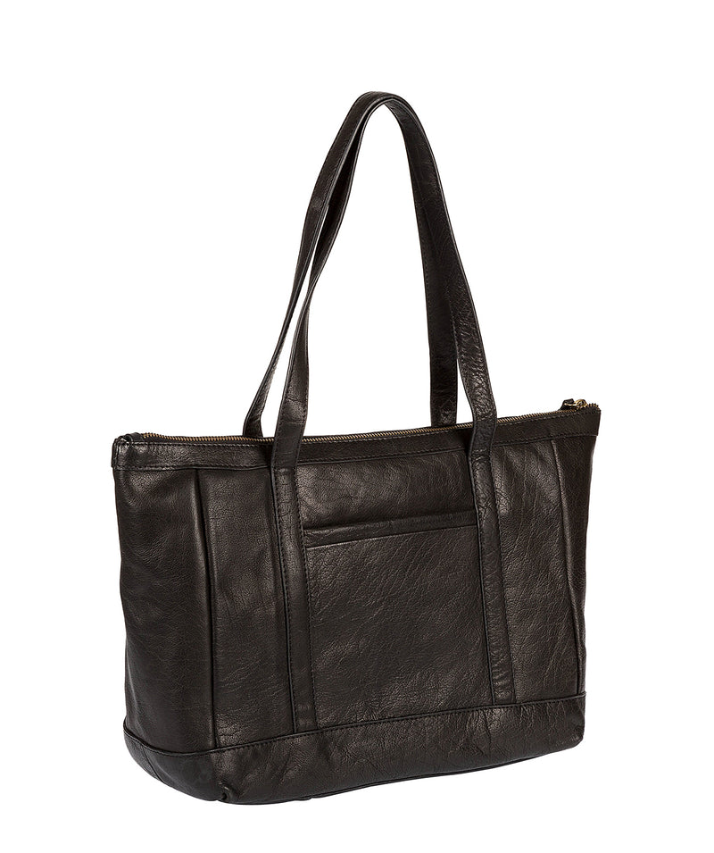 'Ellis' Black Leather Tote Bag