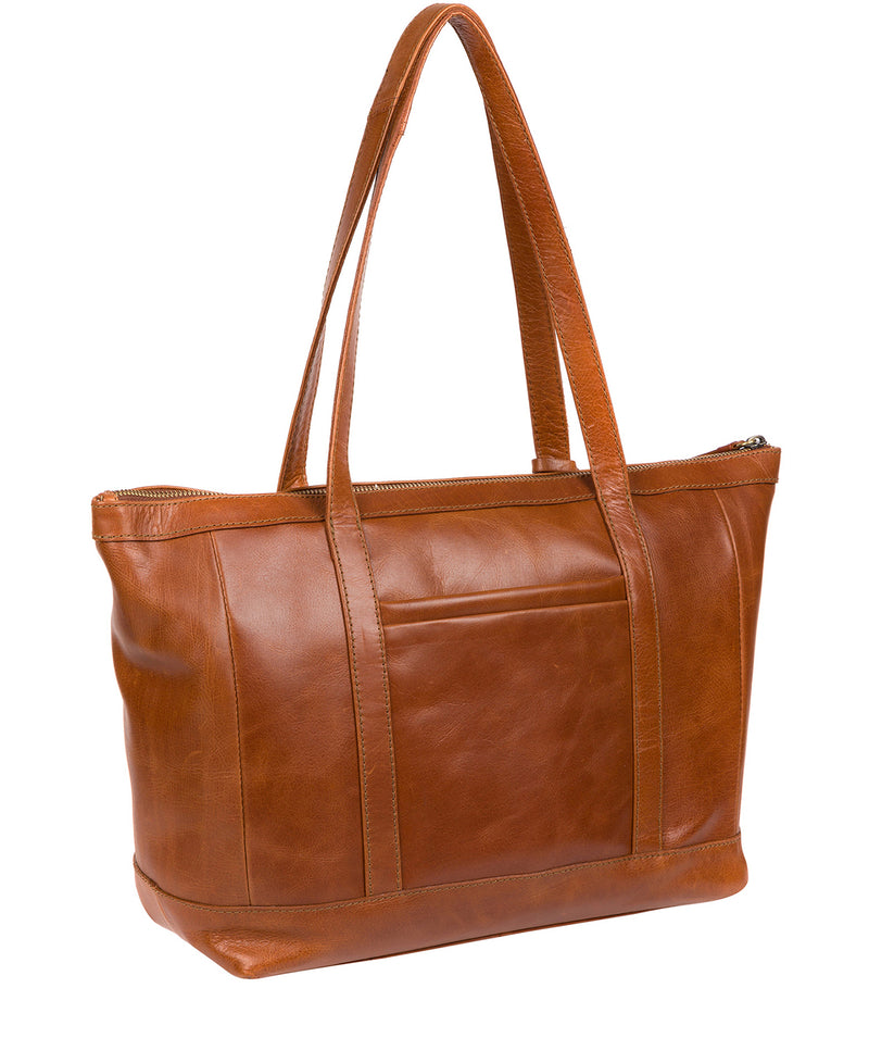 'Ellis' Bourbon Leather Tote Bag image 3