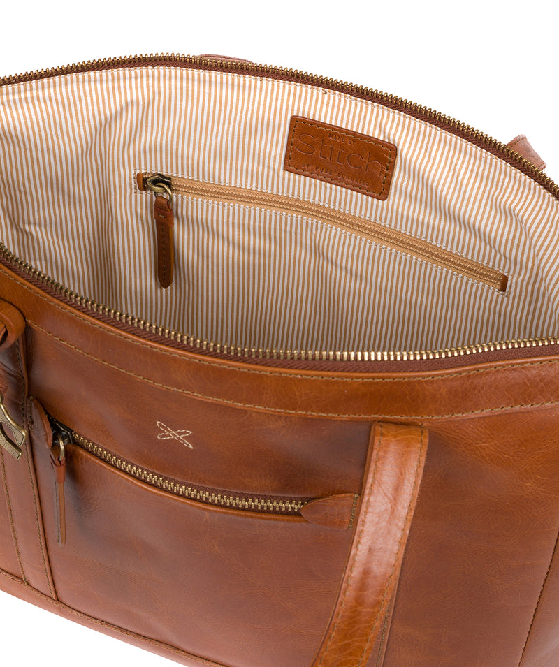 'Ellis' Bourbon Leather Tote Bag image 4