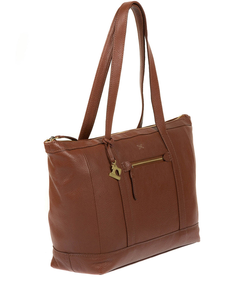 'Ellis' Cognac Leather Tote Bag image 3