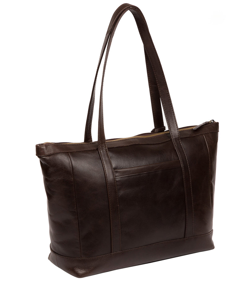 'Ellis' Dark Chocolate Leather Tote Bag  image 3