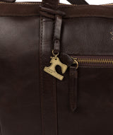 'Ellis' Dark Chocolate Leather Tote Bag  image 6