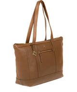 'Ellis' Dark Tan Leather Tote Bag image 3