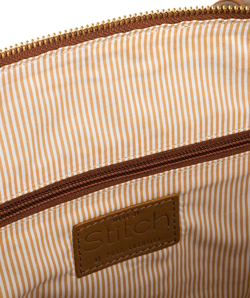 'Ellis' Dark Tan Leather Tote Bag image 4
