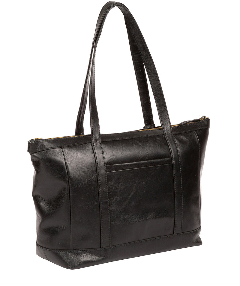 'Ellis' Ebony Leather Tote Bag image 4