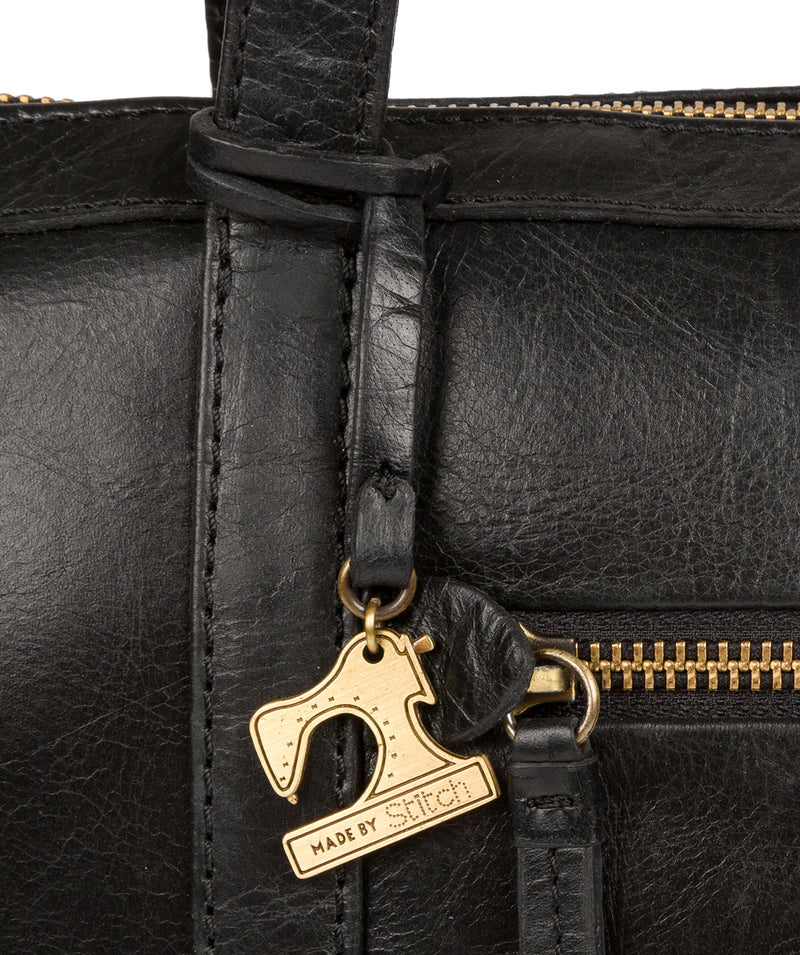 'Ellis' Ebony Leather Tote Bag image 6