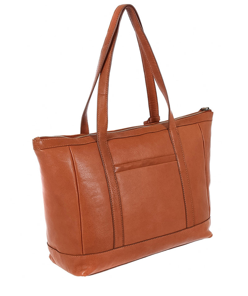 'Ellis' Toffee Leather Tote Bag