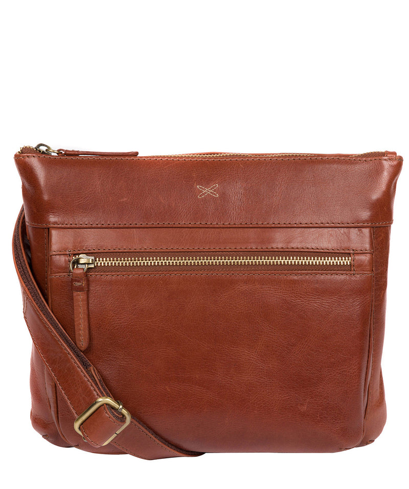 'Victoria' Whiskey Leather Cross Body Bag image 1
