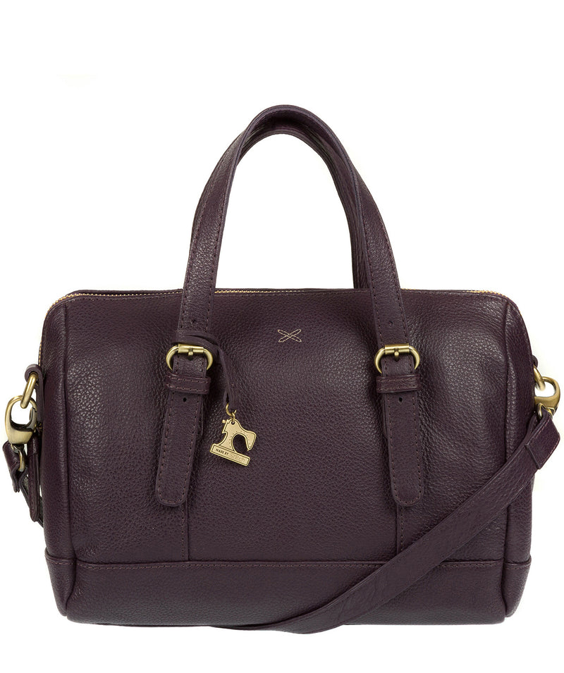 'Hayley' Plum Leather Handbag image 1