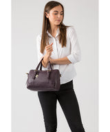 'Hayley' Plum Leather Handbag image 7