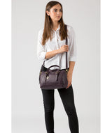 'Hayley' Plum Leather Handbag image 2