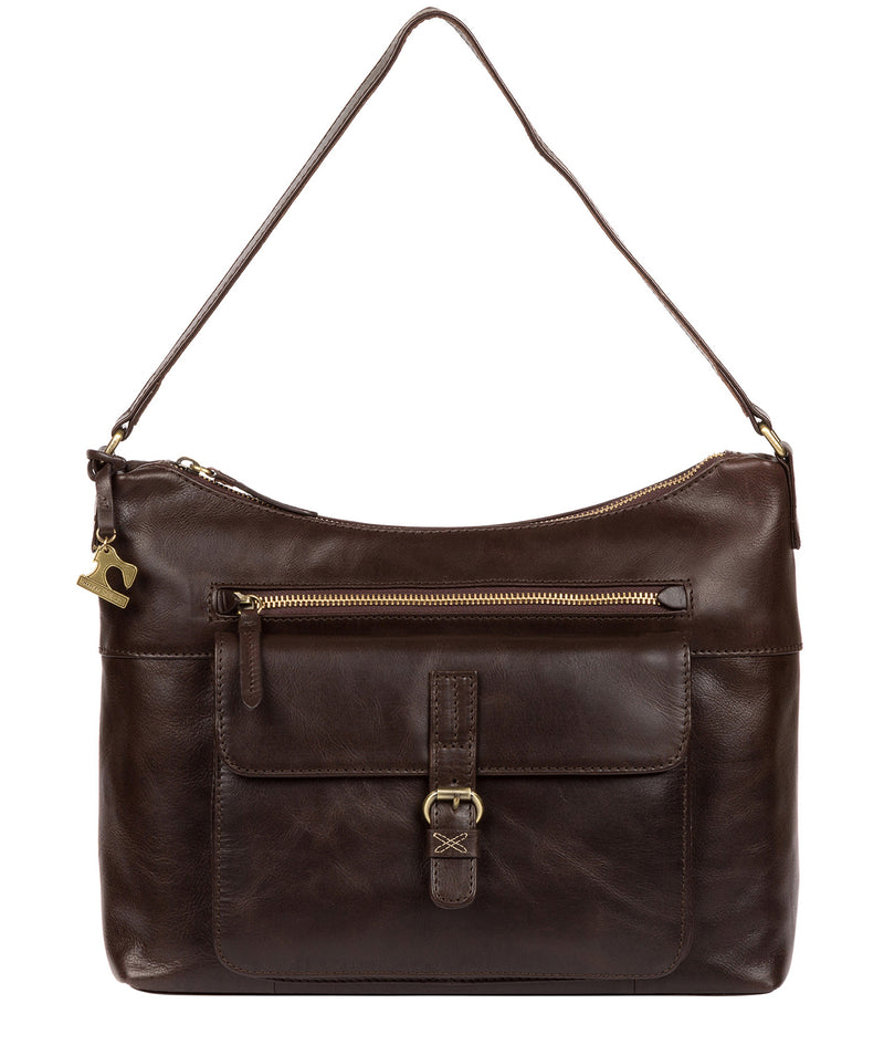 'Laura' Dark Chocolate Leather Shoulder Bag image 1