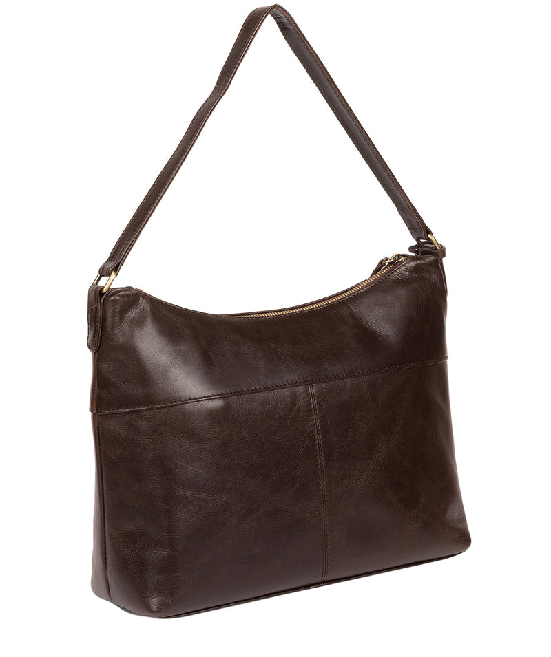'Laura' Dark Chocolate Leather Shoulder Bag image 3