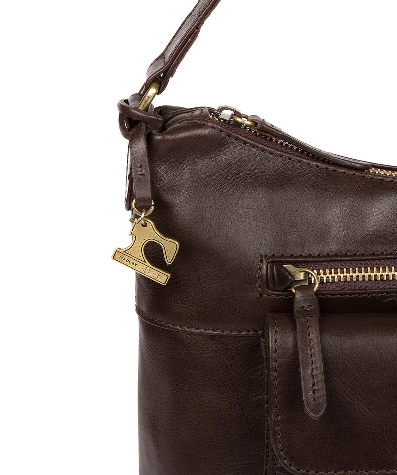 'Laura' Dark Chocolate Leather Shoulder Bag image 5
