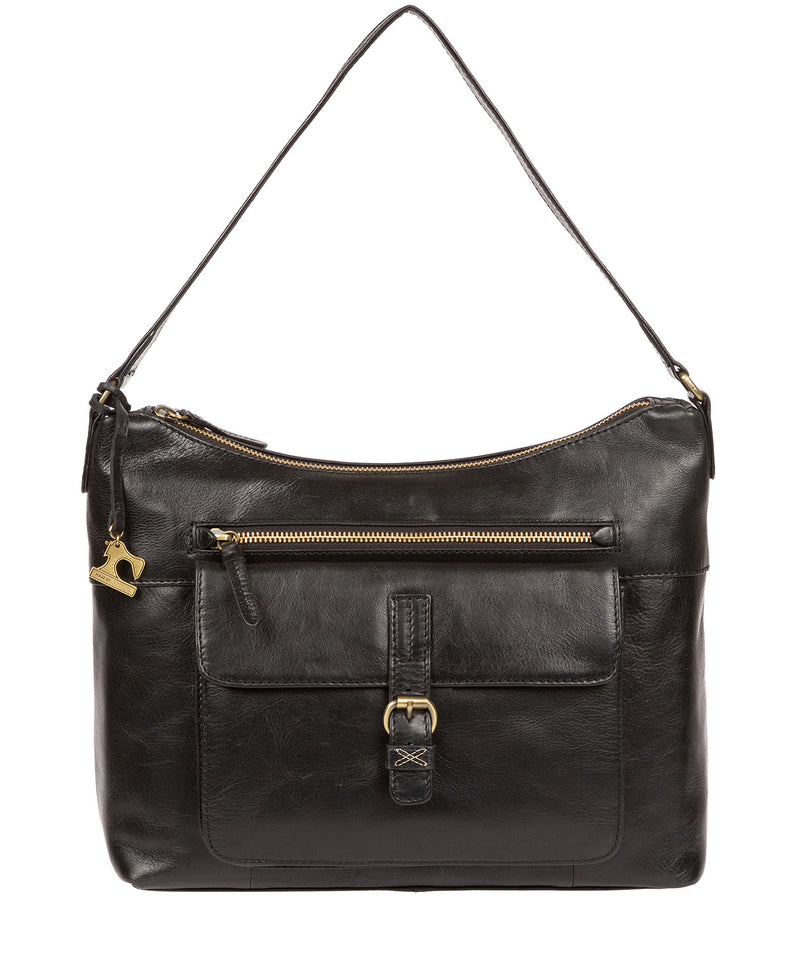 'Laura' Ebony Leather Shoulder Bag image 1