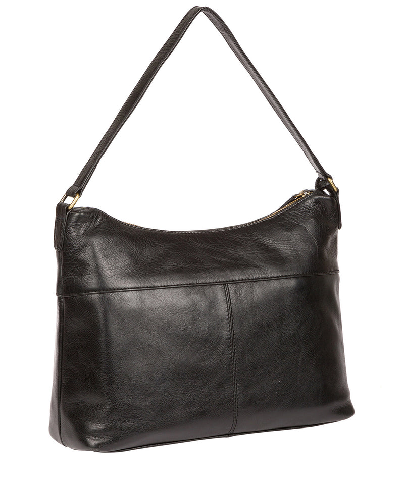 'Laura' Ebony Leather Shoulder Bag image 3