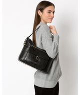 'Laura' Ebony Leather Shoulder Bag image 2