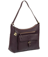 'Laura' Plum Leather Shoulder Bag image 3