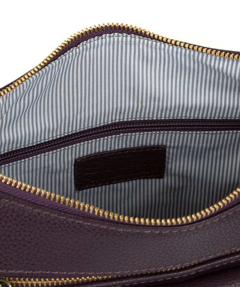 'Laura' Plum Leather Shoulder Bag
