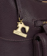 'Laura' Plum Leather Shoulder Bag