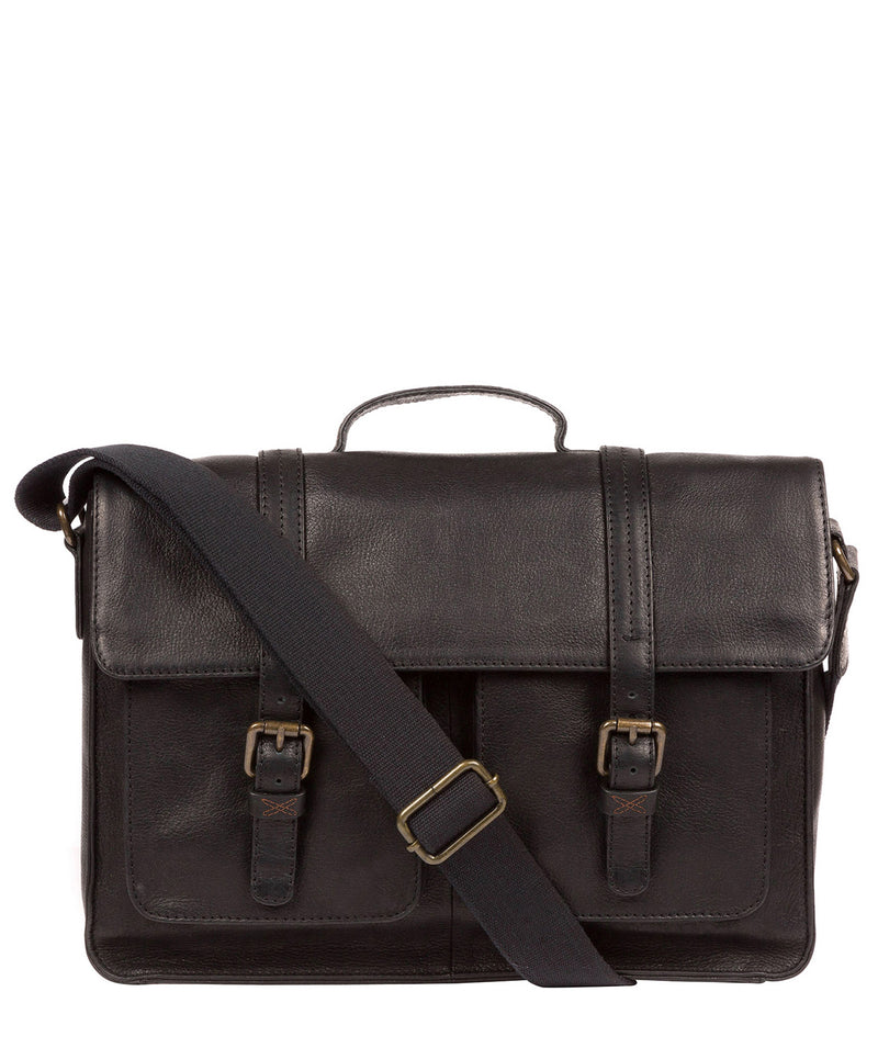'Garsdale' Black Leather Briefcase Pure Luxuries London