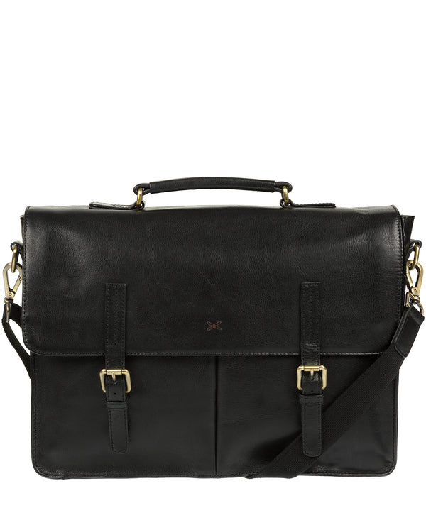 'Lorton' Black Handmade Leather Briefcase
 image 1