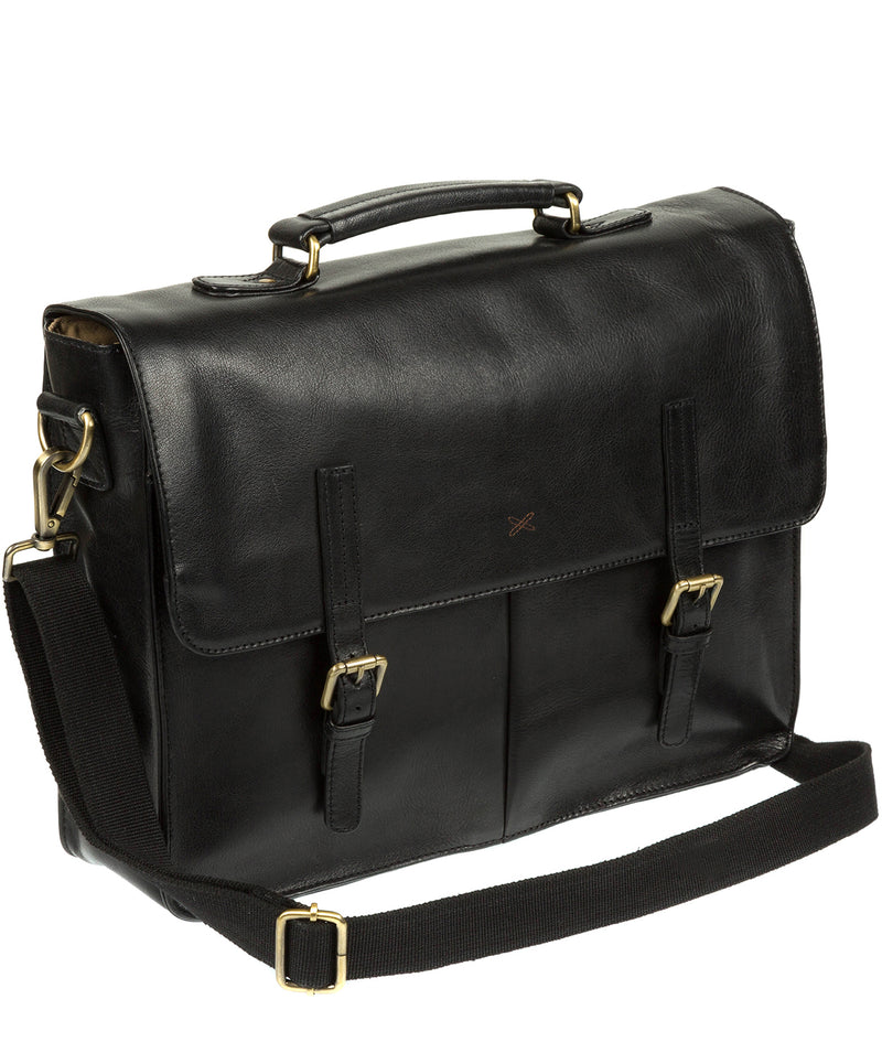 'Lorton' Black Handmade Leather Briefcase
 image 3