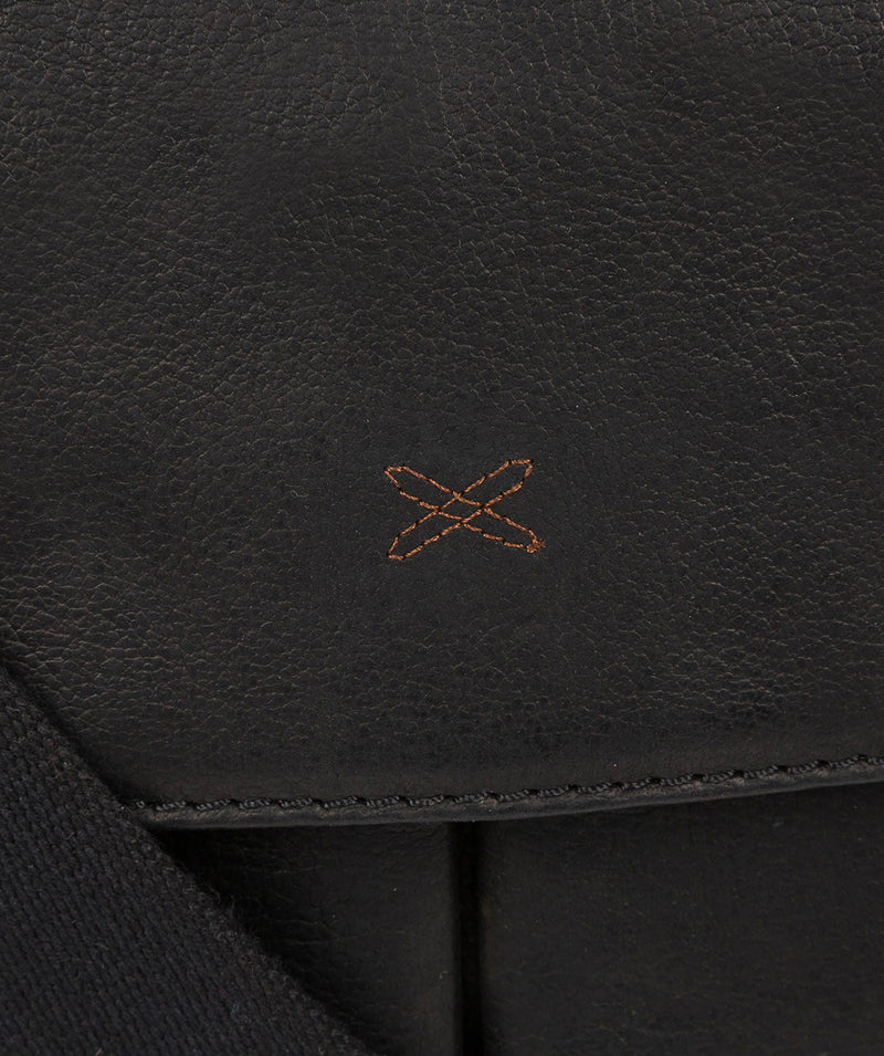 'Lorton' Black Leather Briefcase Pure Luxuries London