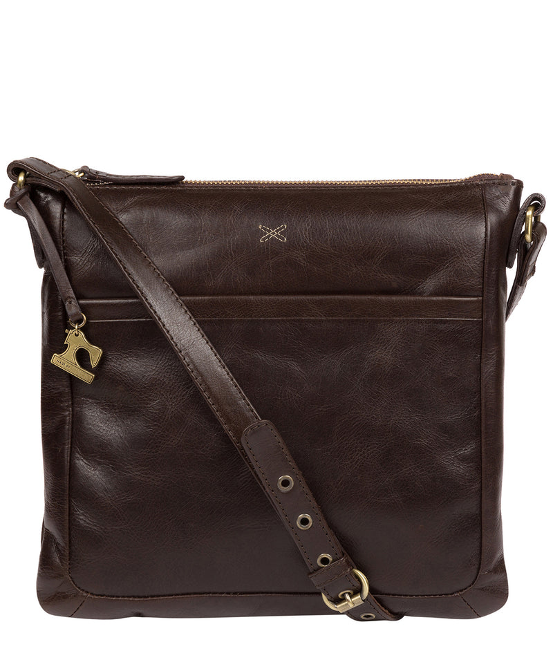 'Essie' Dark Chocolate Leather Cross Body Bag image 1