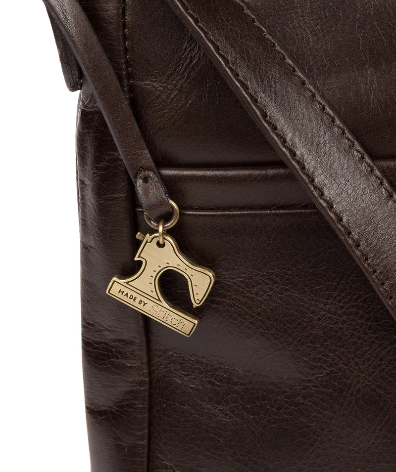 'Essie' Dark Chocolate Leather Cross Body Bag