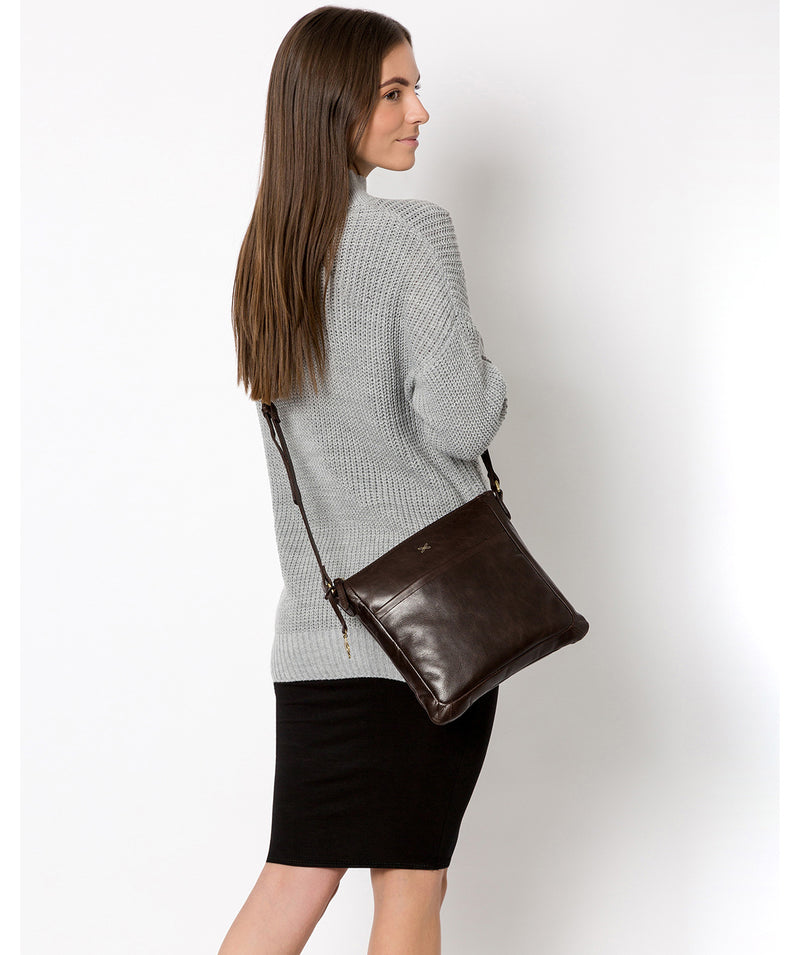 'Essie' Dark Chocolate Leather Cross Body Bag image 2